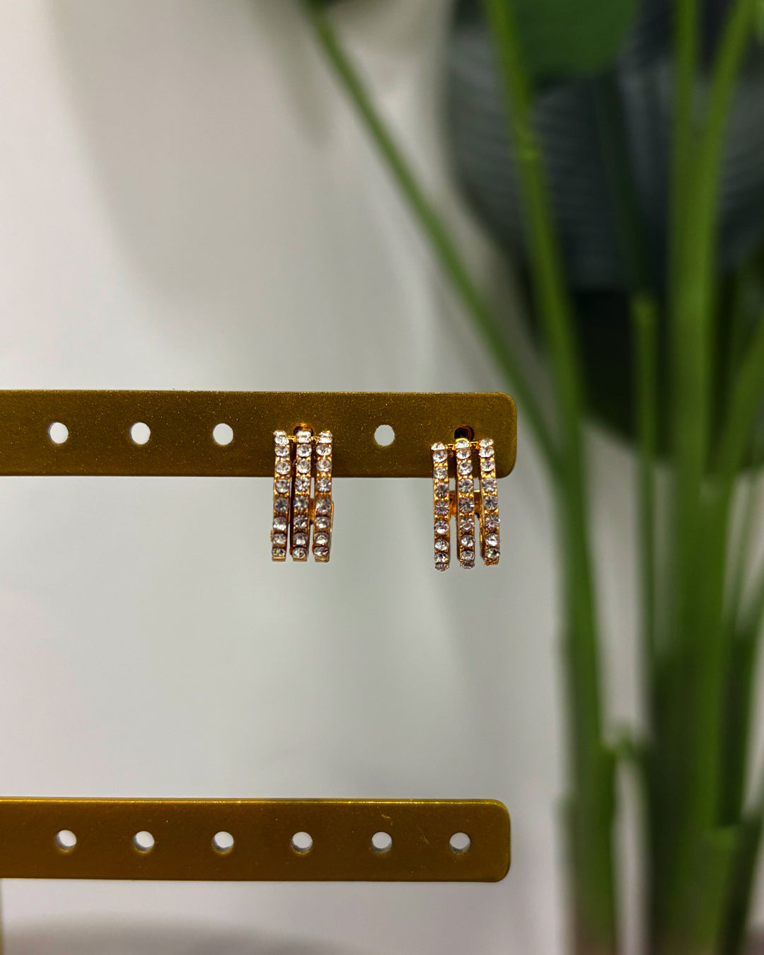 ORECCHINI STRASS GOLD